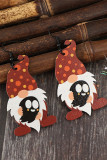 Halloween Gnome Ghost Wooden  Earrings