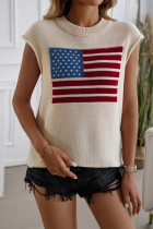 US Flag Pattern Knitting Vest