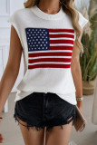 US Flag Pattern Knitting Vest