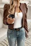 Plain Short PU Leather Jacket 