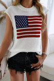 US Flag Pattern Knitting Vest