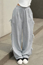 Grey High Waist Wide Leg Pants 