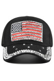 US Flag Rhinestone Glitter Baseball Cap 