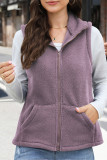 Zipper Design Fleece Vest 