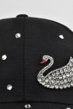 Swan Rhinestone Glitter Baseball Cap