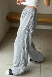 Grey High Waist Wide Leg Pants 