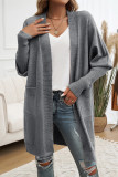 Solid Color Front Open Knitting Cardigan 