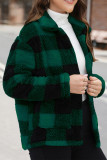 Plaid Leopard Fleece Coat 