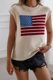 US Flag Pattern Knitting Vest
