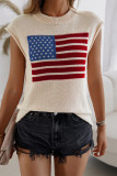 US Flag Pattern Knitting Vest
