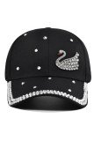 Swan Rhinestone Glitter Baseball Cap