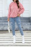 Pink Hooded Fleece Sweatshirt 