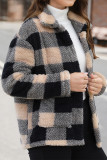 Plaid Leopard Fleece Coat 