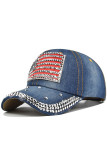 US Flag Rhinestone Glitter Baseball Cap 