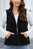 Zipper Design Fleece Vest 