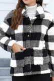 Plaid Leopard Fleece Coat 