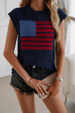 US Flag Pattern Knitting Vest