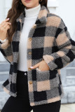 Plaid Leopard Fleece Coat 