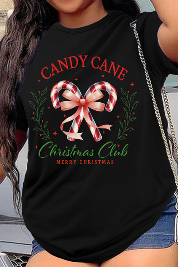 Vintage Christmas Club Print Graphic Top