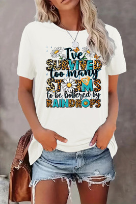 I've survived too many storms to be bothered by raindrops Print Graphic Top