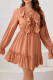Ruffle Splicing Puff Sleeves Dress 