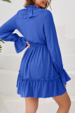 Ruffle Splicing Puff Sleeves Dress 