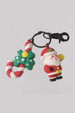 Christmas Santa and Trees Keychain 