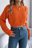 Eyelet Knitting Short Sweater 