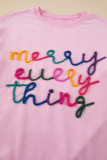 Peach Blossom Merry Every Thing Tinsel Slogan Sweatshirt