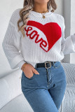 LOVE Heart Pattern Knitting Sweater 