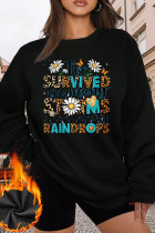 Leopard Daisy Print Graphic Sweatshirt