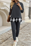 Plaid Hooded Sweatshirt and Jogger Pants Set 