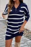 Stripes Color Block Sweater Dress 