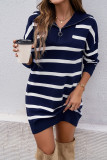 Stripes Color Block Sweater Dress 