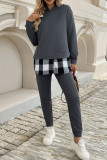 Plaid Hooded Sweatshirt and Jogger Pants Set 