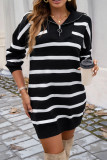 Stripes Color Block Sweater Dress 