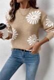 Daisy Khaki Knitting Sweater 