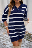 Stripes Color Block Sweater Dress 