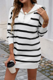 Stripes Color Block Sweater Dress 