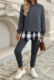 Plaid Hooded Sweatshirt and Jogger Pants Set 