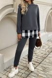 Plaid Hooded Sweatshirt and Jogger Pants Set 