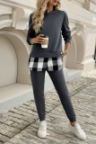 Plaid Hooded Sweatshirt and Jogger Pants Set 