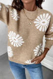 Daisy Khaki Knitting Sweater 