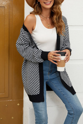 Stripes Front Open Cardigan 