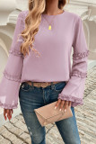 Solid Color Flare Sleeves Top 