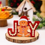 Christmas Joy Gnome Gingerbread Man Wooden Pendant 