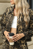 Brown Leopard Denim Jacket 