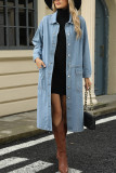 Light Blue Denim Long Coat 