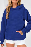 Solid Color Kangaroo Pockets Hooded Sweatshirt 