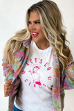 Pink Plus Size Aztec Printed Flap Pocket Shacket